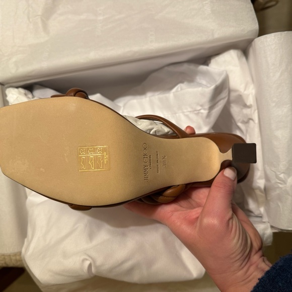 RELISTED - New in box! JIMMY CHOO Diosa 90 twisted leather mules. Orig $850 - Picture 6 of 8